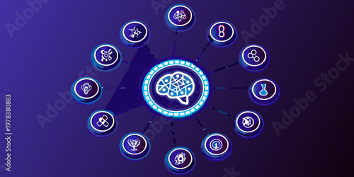 Abstract representation of artificial intelligence and interconnected neural networks
