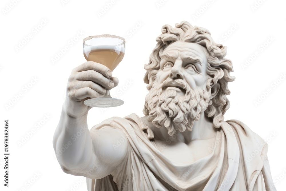 Obraz premium Greek sculpture drinking statue beverage female.