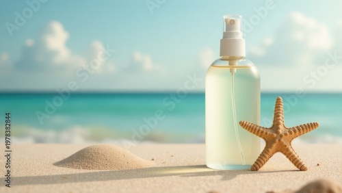 Wallpaper Mural A single bottle of water sits atop a sandy beach, perfect for a seaside picnic or as a prop in coastal-themed shoots Torontodigital.ca