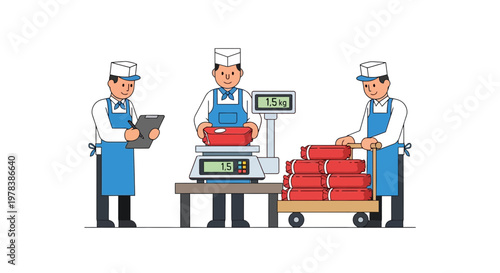 Industrial Warehouse Workers Processing Packages And Recording Inventory Data For Quality Control In A Logistics Facility Professional Setting