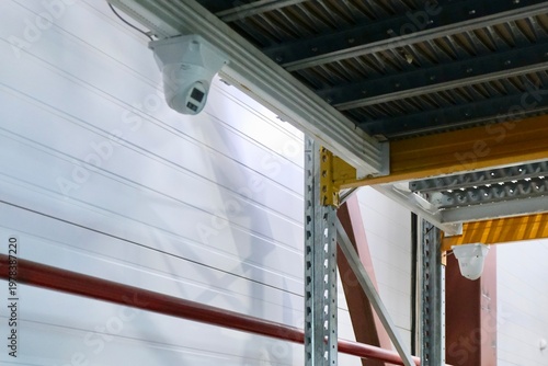 CCTV camera in the warehouse. Warehouse monitoring