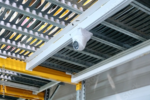 CCTV camera in the warehouse. Warehouse monitoring