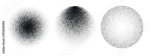 Abstract Grainy Stipple Gradient Sphere Vector Set