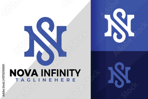 Letter N Infinity Loop Logo Logos Design Element Stock Vector Illustration