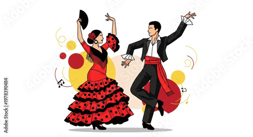 dancing girl vector illustration