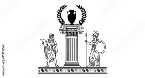 vector illustration of a greek column
