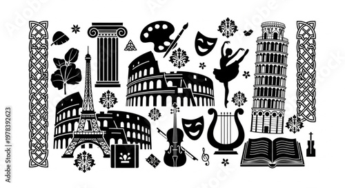 vector illustration of a musical instruments