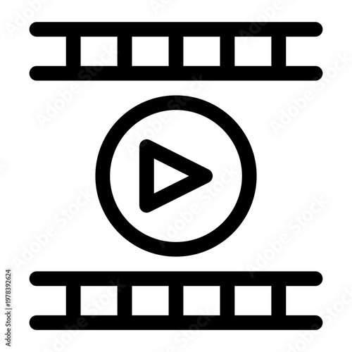 Cinema Film Strip Outline Movie Production Icon