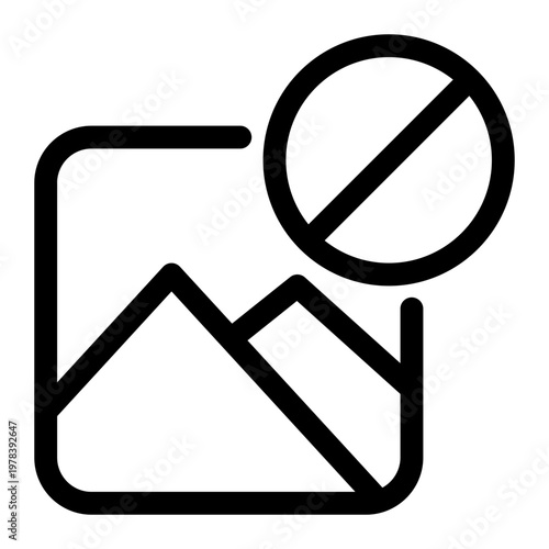 Broken Image File Placeholder Outline Icon