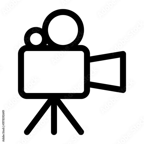 Professional Video Camera Recording Outline Icon