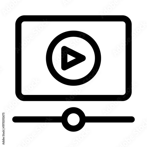 Video Player Screen with Play Button Icon