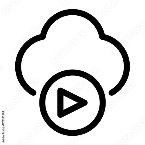 Cloud Video Storage and Streaming Network Icon