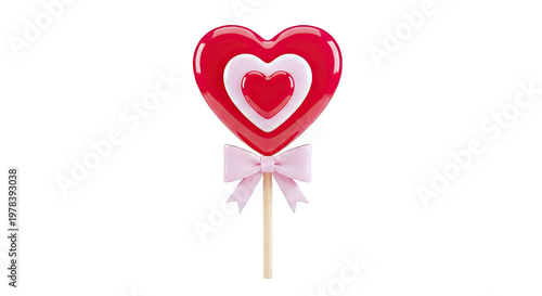 Heart-shaped lollipop with pink bow