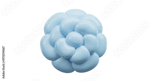 Abstract soft blue flower bloom, a gentle, rounded, and organic form resembling a closed blossom