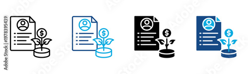 Investment Portfolio Icon Multiple Style Vector Illustration
