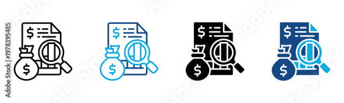 Financial Analysis Icon Multiple Style Vector Illustration