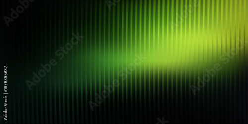 Dark green gradient with glass texture, riddle glass ripple and soft fractal glow across vertical refraction stripes. Abstract background, vector illustration