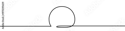 Illustration of a round frame, made in one continuous line. Minimalistic drawing of a geometric shape in the style of one line art. Vector illustration.