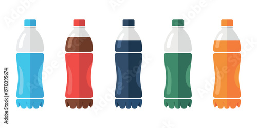 Plastic water bottle icon vector illustration mineral water and soda drink symbol fizzy beverage sign