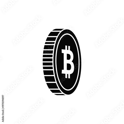 Bitcoin cryptocurrency coin symbol.