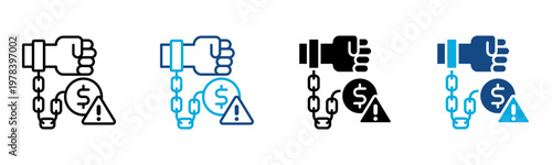 Debt Collection Icon Multiple Style Vector Illustration