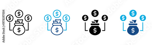 Debt Consolidation Icon Multiple Style Vector Illustration