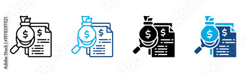 Debt Tracker Icon Multiple Style Vector Illustration