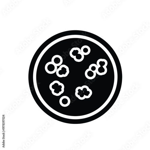 Black and white petri dish.
