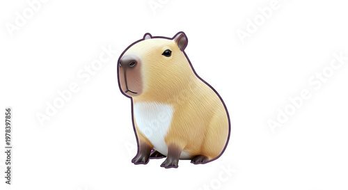 Chibi Capybara Sitting