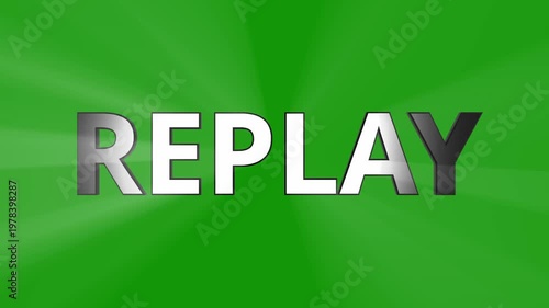 Minimalist Illustration of Replay Ribbon Banner Representing Gaming Video Playback and Dynamic Energy