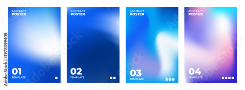 Abstract posters. Set of blurred backgrounds. Bright color gradients. Defocused color templates for creative graphic design. Vector illustration.