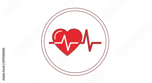 Red heart icon with an EKG pulse line inside a circle.