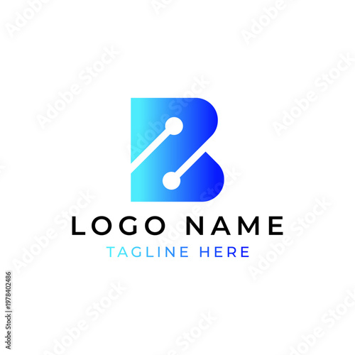 Letter B Tech Logo design vector