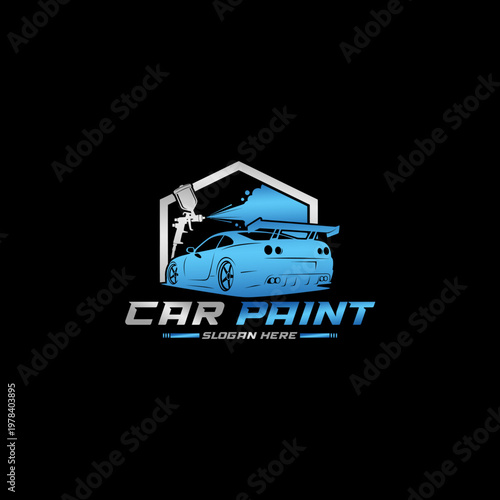 Car paint spray automotive service logo.