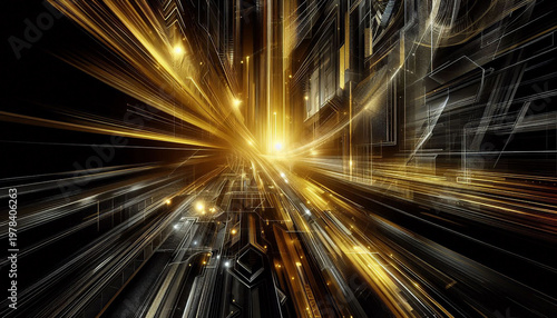 yellow and black abstract futuristic motion background