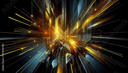 yellow and black abstract futuristic motion background