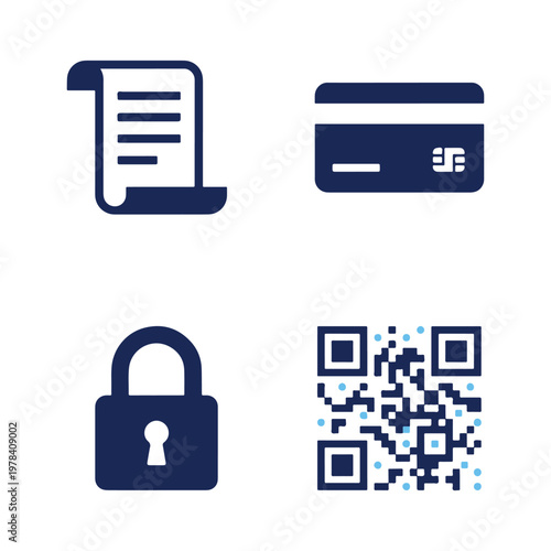 Blue for hair care salon barber shop and q r code scissors