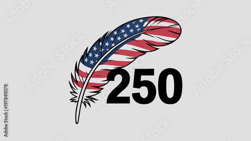 American Flag Quill 250 Anniversary