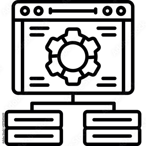 Server Management Icon Vector Element