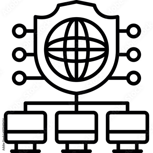 Network Security Icon Vector Element