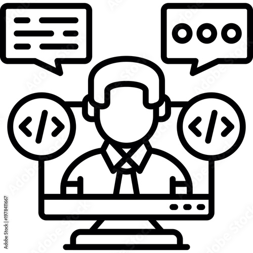 IT Consulting Icon Vector Element
