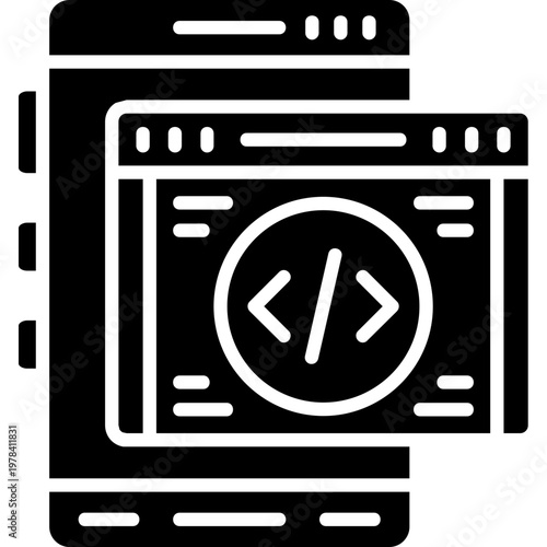 Mobile App Development Icon Vector Element