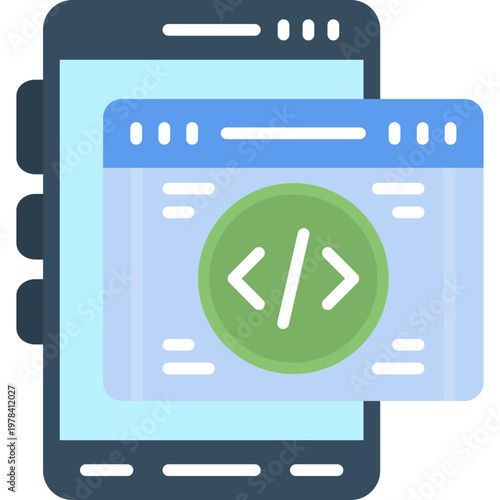 Mobile App Development Icon Vector Element