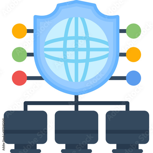 Network Security Icon Vector Element