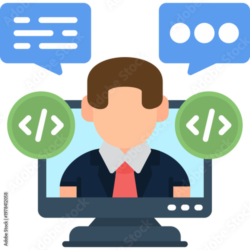 IT Consulting Icon Vector Element