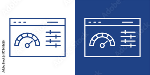 Control Panel Blue And White Icon Style Collection