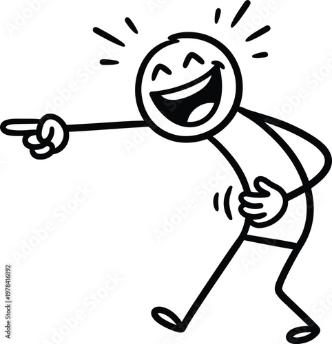 A cartoon character pointing excitedly with a big smile on its face