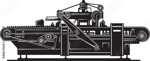 Industrial Machine with Gears and Conveyor Belt System