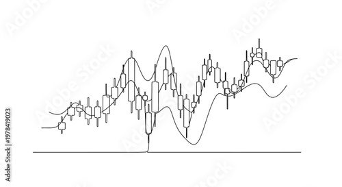 Candlestick Chart with Trend Lines: Financial Trading Analysis and Market Trends