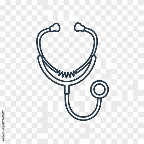 Simple line art icon of a medical stethoscope, a diagnostic instrument used by doctors and healthcare professionals.